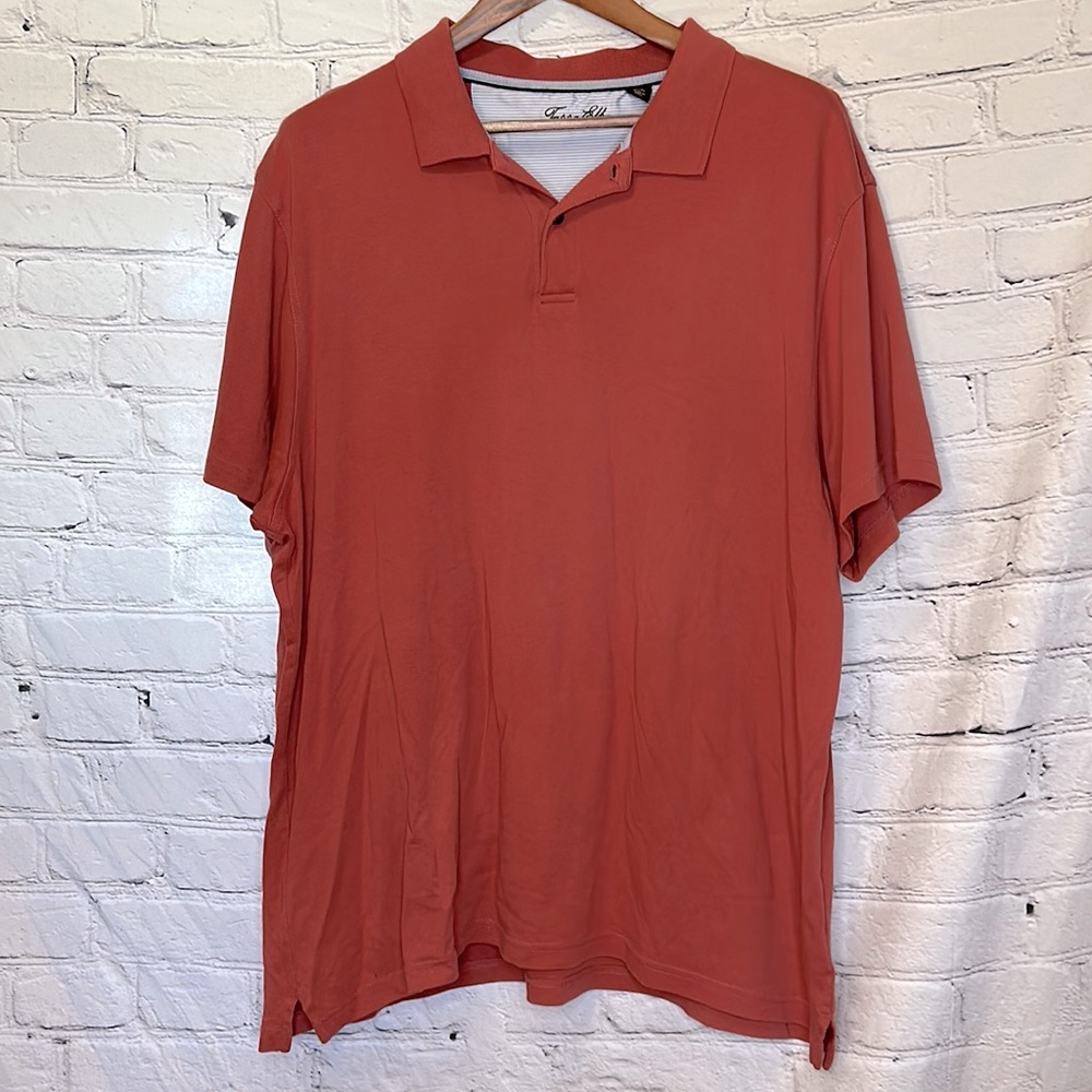 Tasso Elba Burnt Red Men’s Short Sleeve Polo Shirt Size XL Excellent Condition